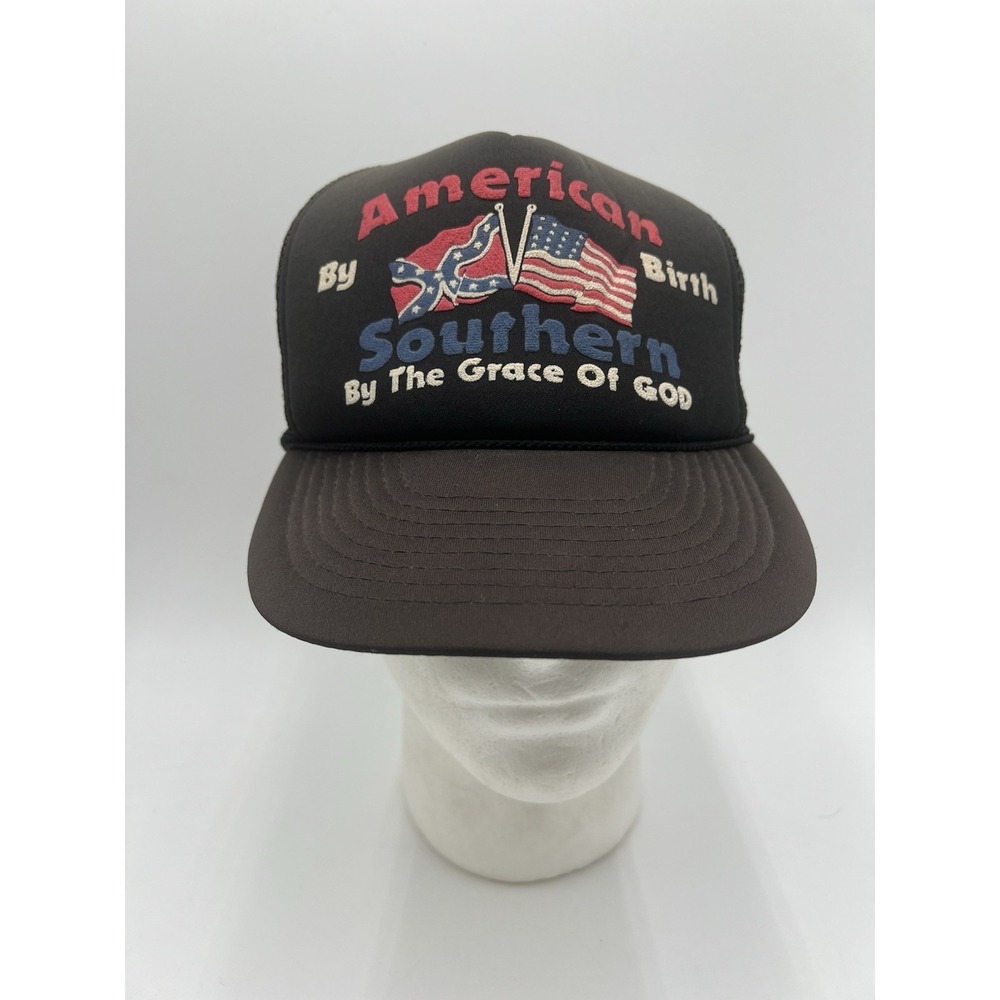 Vintage Mohr's American By Birth Southern By Grace Of God Mesh Trucker Hat USA